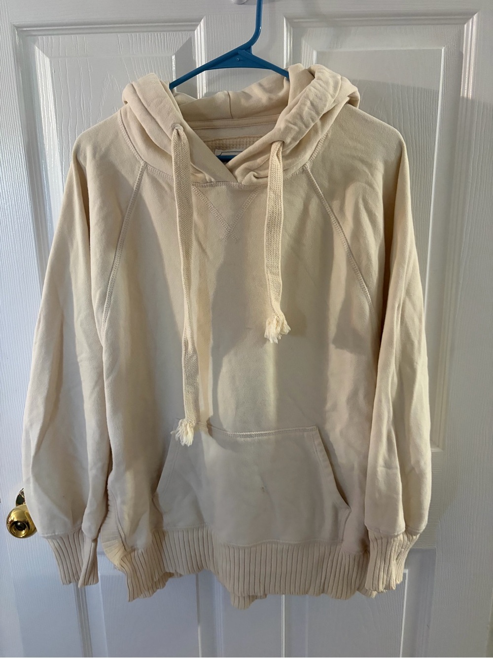 American Eagle Outfitters Cream Pullover Hoodie